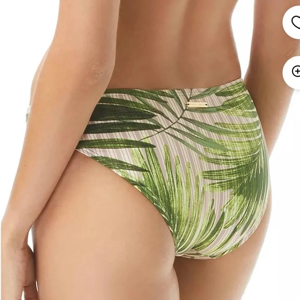 Vince Camuto Tropical Fern Print Classic Bikini Bottom Small New With Tags